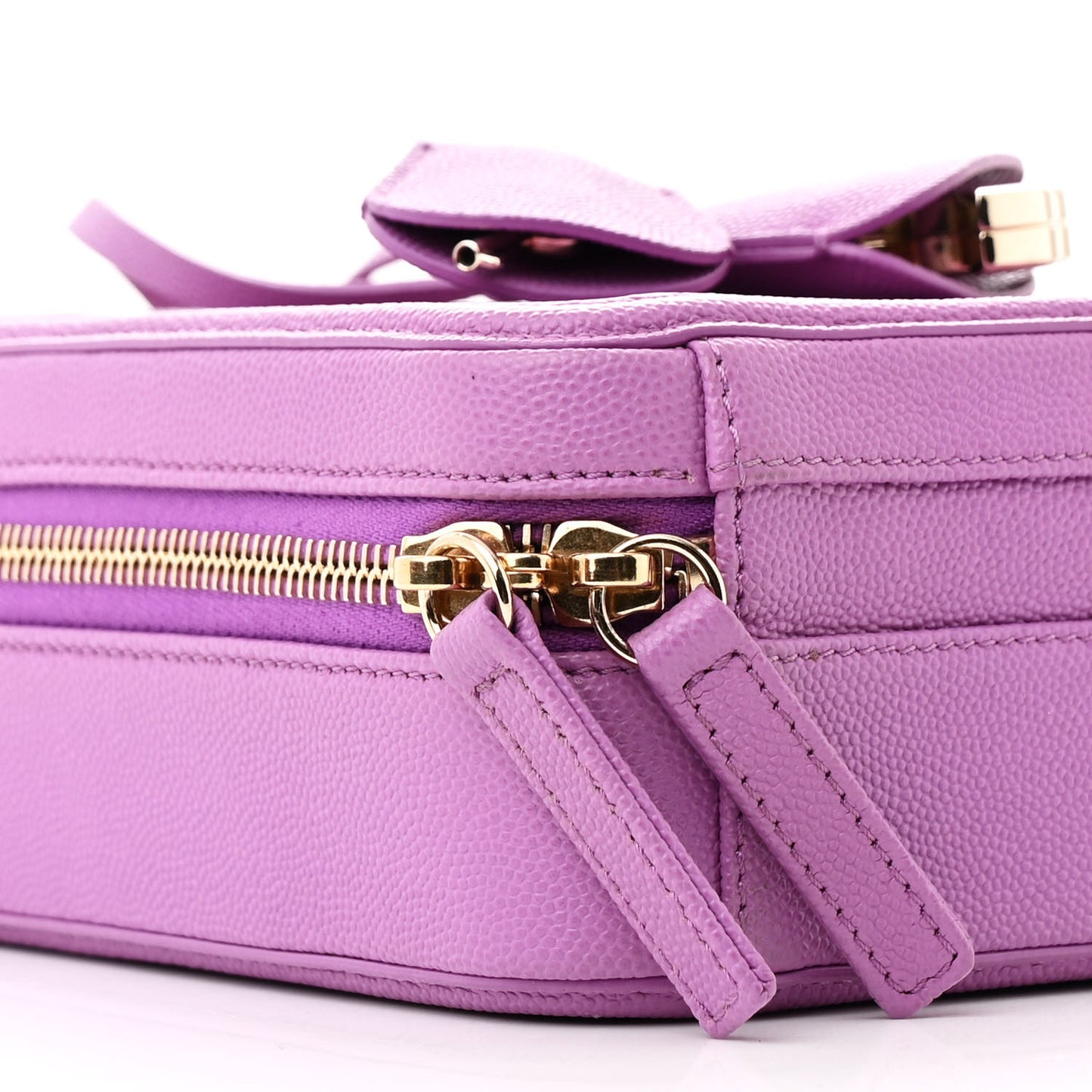 Caviar Quilted CC North South Filigree Vanity Case Purple