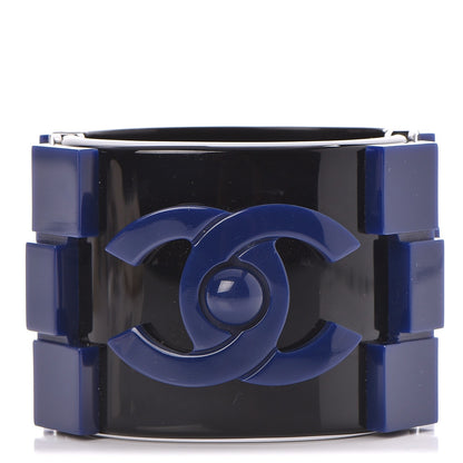 Chanel Plexiglass Lego Boy Cuff Black Blue 1 of 6