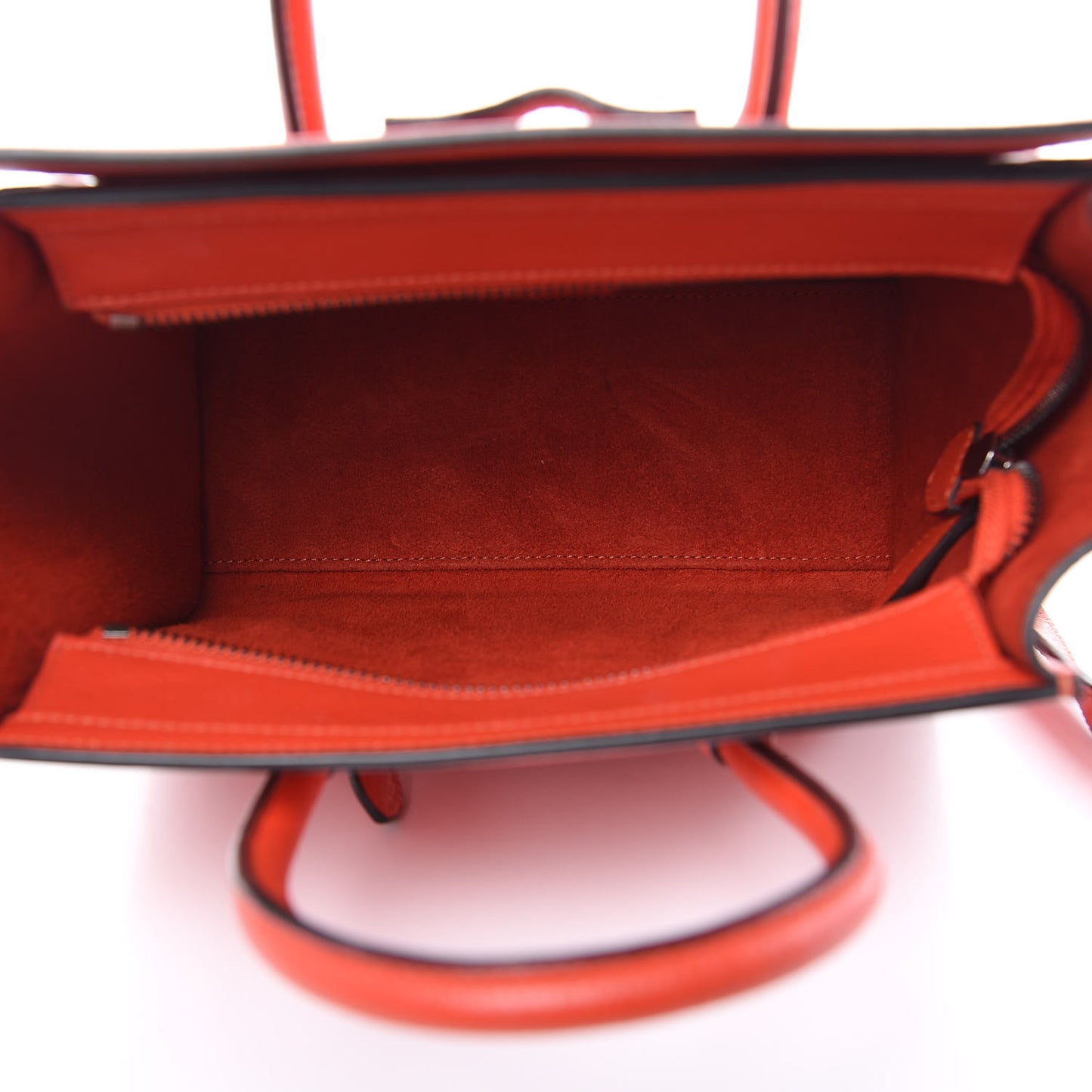 Drummed Calfskin Nano Luggage Vermillion