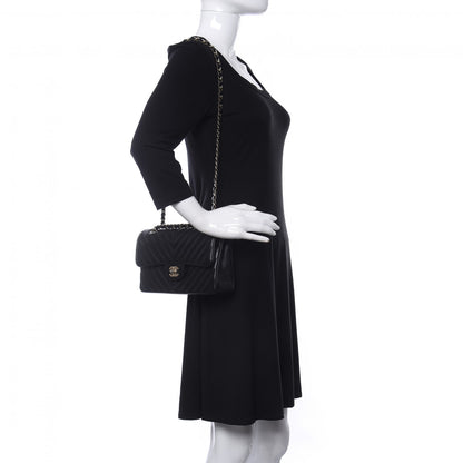 Chanel Lambskin Chevron Quilted Small Double Flap Black 2 of 11