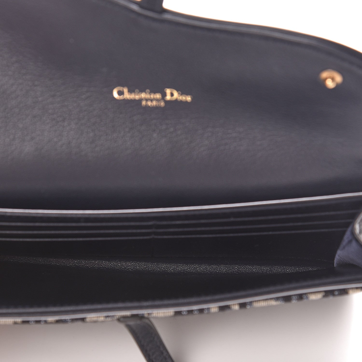 Christian Dior Oblique Saddle Chain Wallet Blue 6 of 9