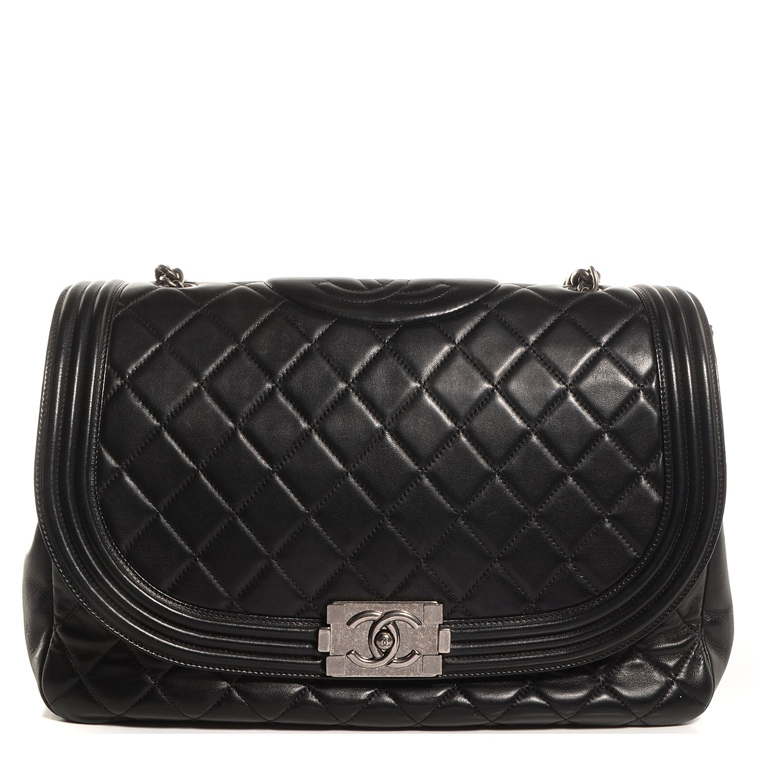 Chanel Lambskin Quilted Large Antik Boy Flap Black 1 of 8