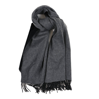 Hermes Cashmere Double Face Stole Scarf Gris Clair Black 1 of 3