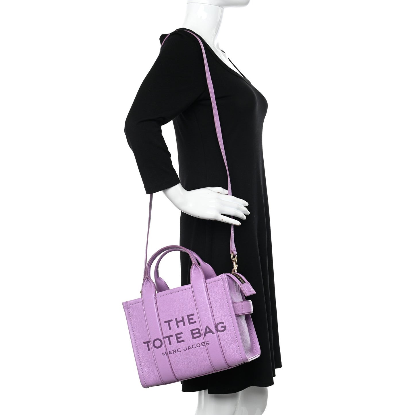 Grained Calfskin Small The Tote Bag Regal Orchid