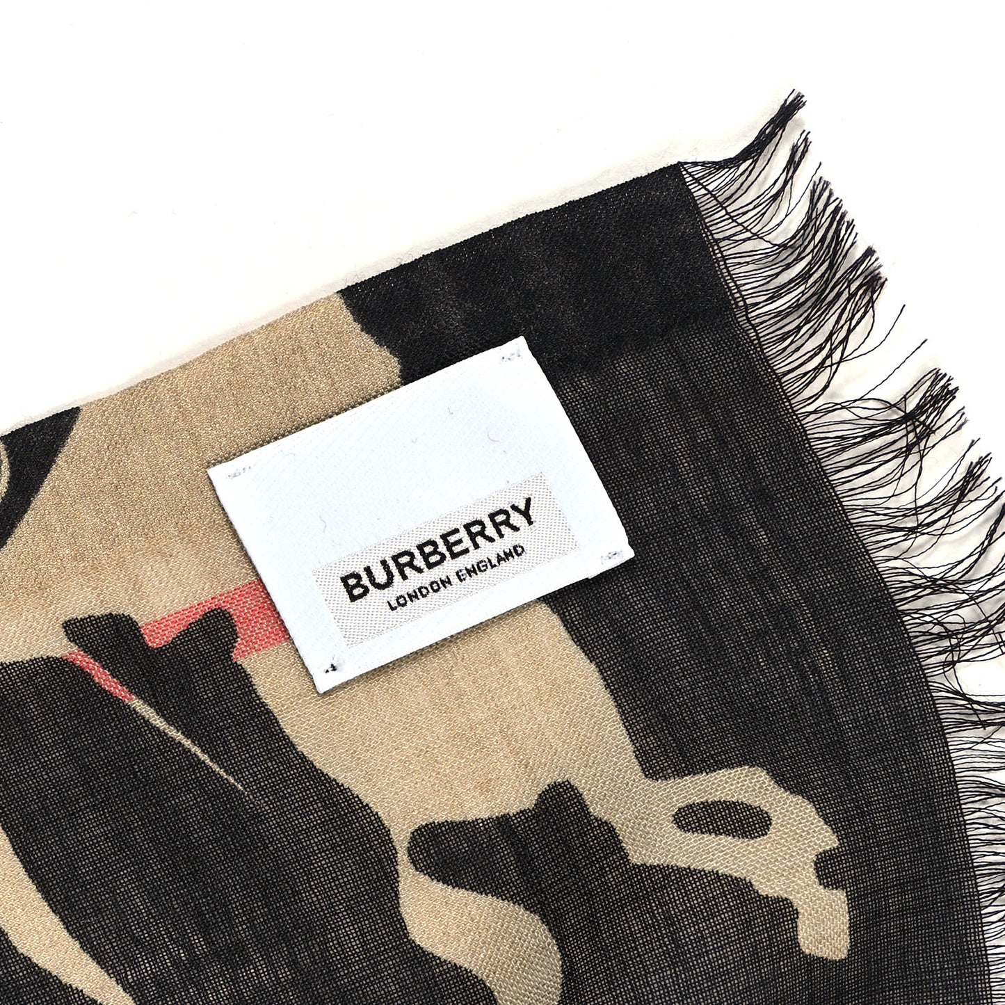 Wool Silk Gauze Giant Check EKD Scarf Archive Beige Black
