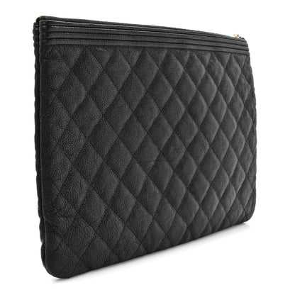 Chanel Caviar Quilted Medium Boy Cosmetic Case Black 3 of 7
