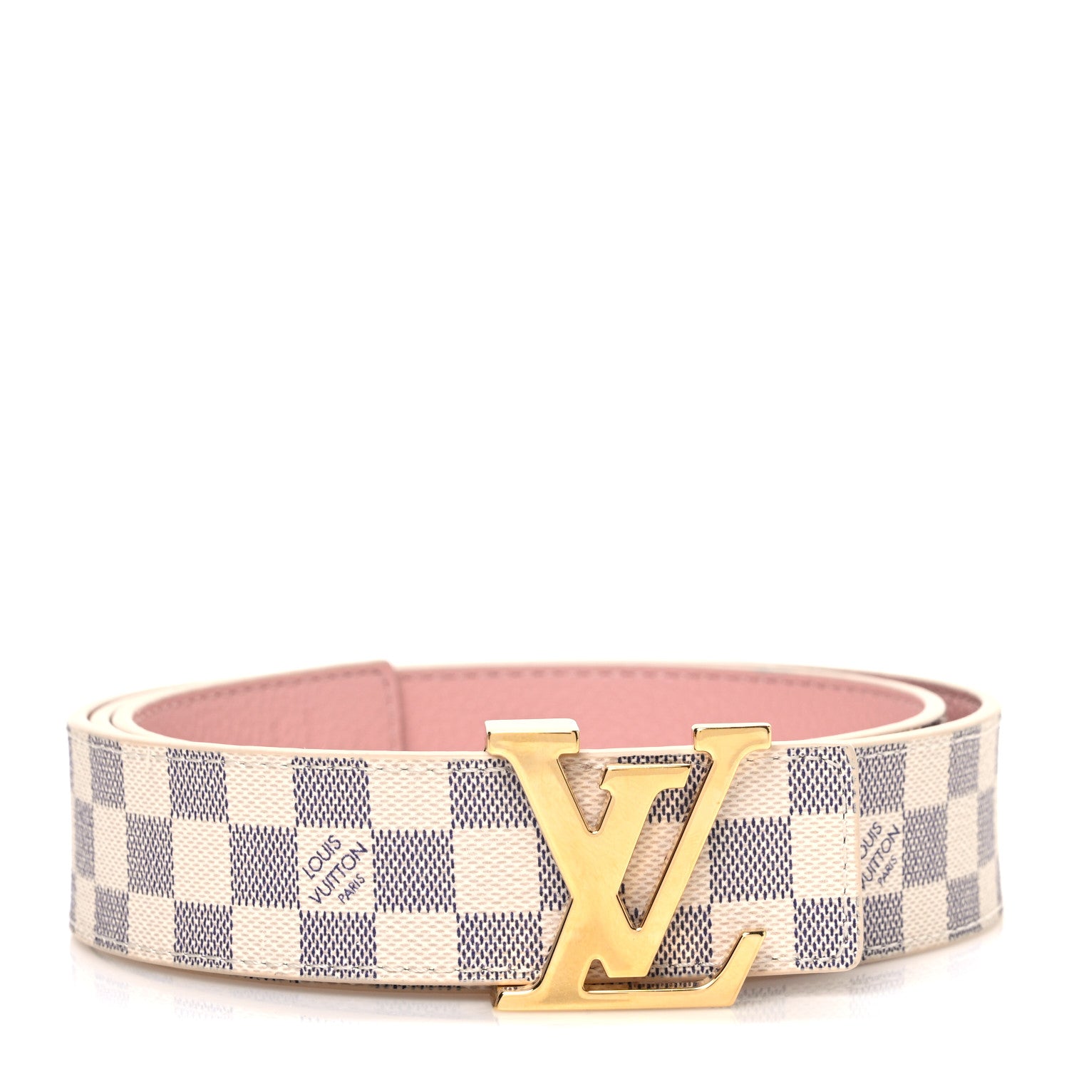 Louis Vuitton Damier Azur 30mm LV Initiales Reversible Belt 80 32 Pink 1 of 6
