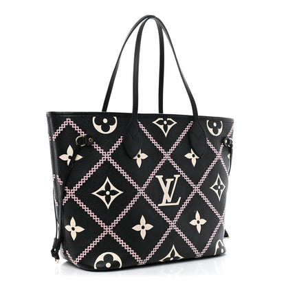 Louis Vuitton Empreinte Monogram Giant Broderies Neverfull MM Black 3 of 11