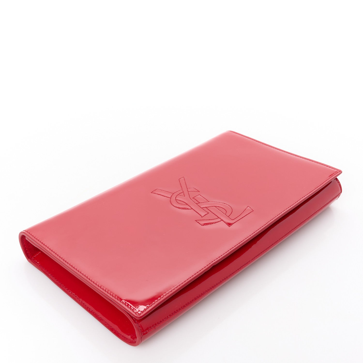 Saint Laurent Patent Monogram Large Belle De Jour Clutch Red 4 of 7