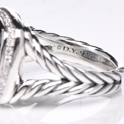 David Yurman Sterling Silver Diamond Hematite 11mm Albion Ring 52 6 5 of 6