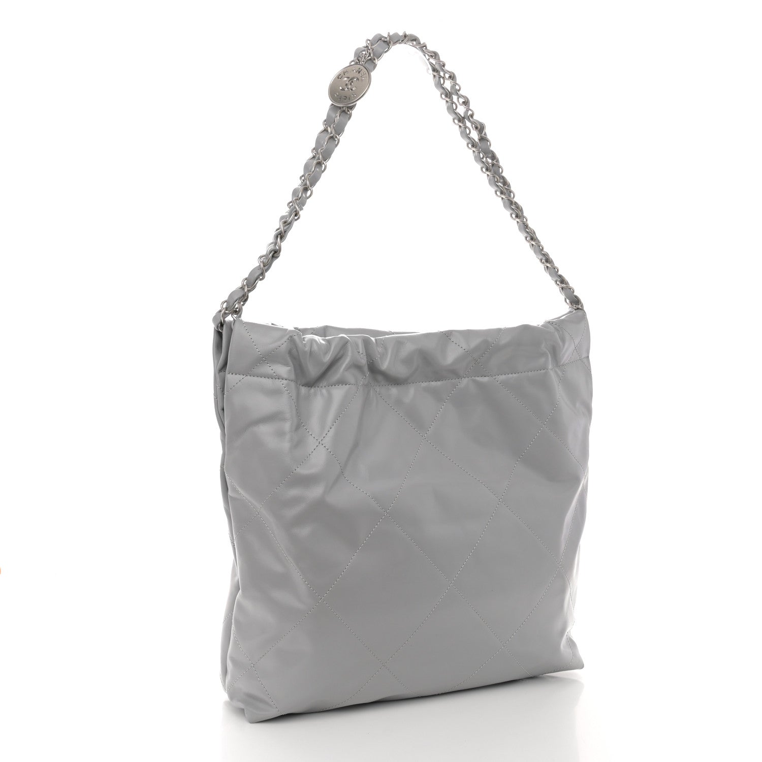 Chanel Shiny Calfskin Quilted Small Chanel 22 Grey 4 of 11