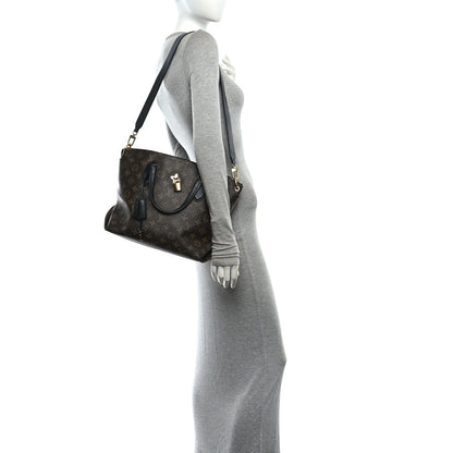 Louis Vuitton Monogram Flower Zipped Tote MM Black 2 of 9