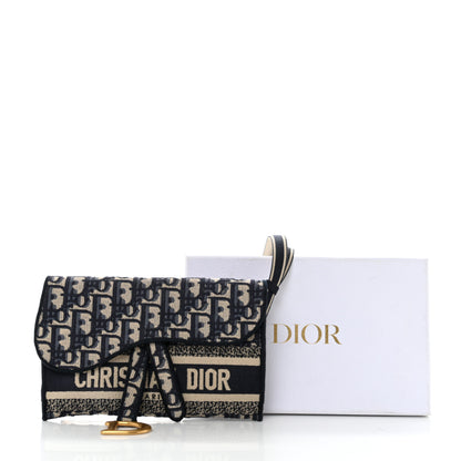 Christian Dior Oblique Slim Saddle Pouch Blue 12 of 12