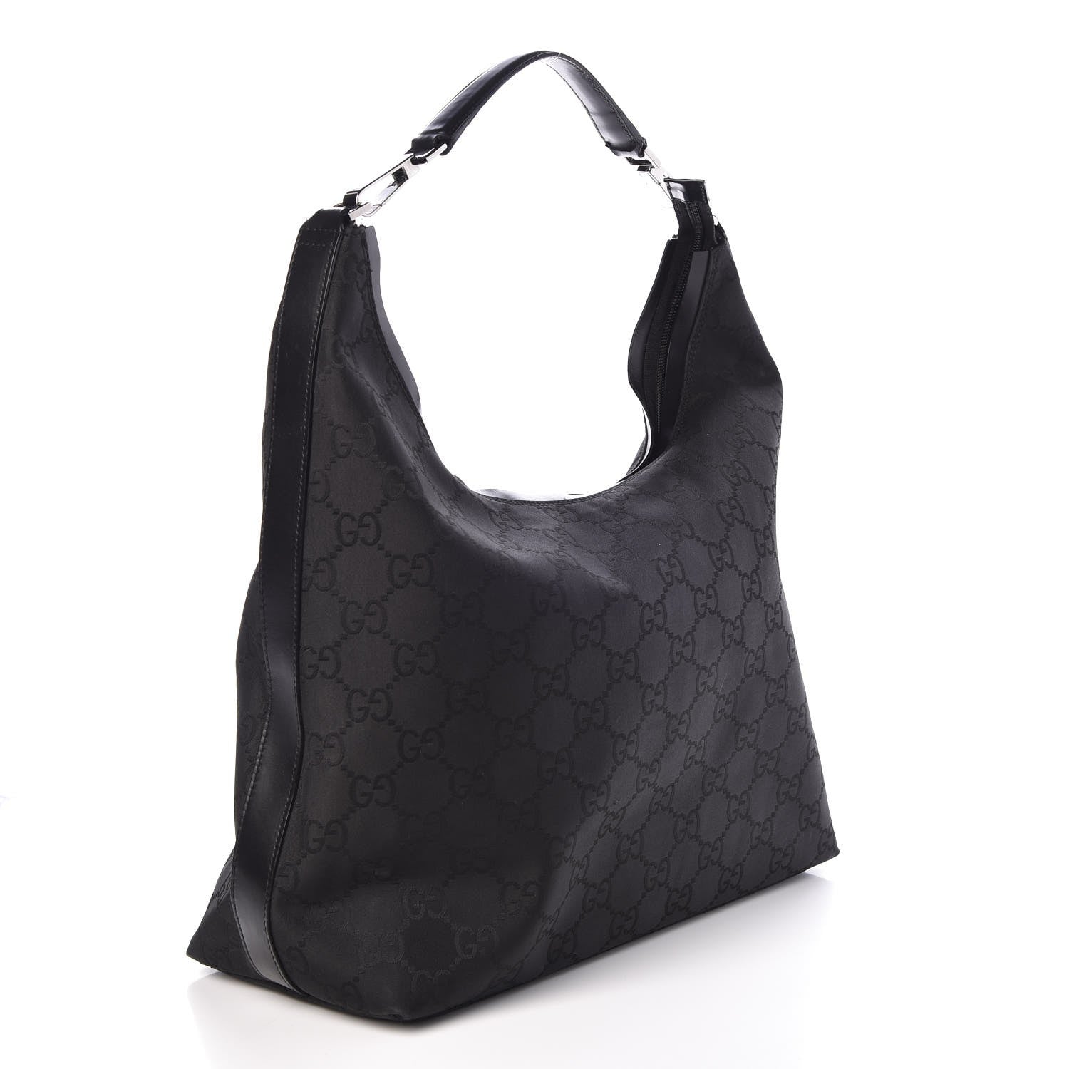 Gucci Nylon Monogram Hobo Black 3 of 8