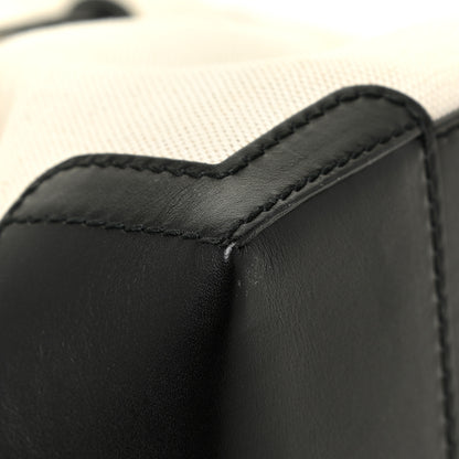 Balenciaga Cotton Canvas Calfskin Bucket Bag Black 13 of 14
