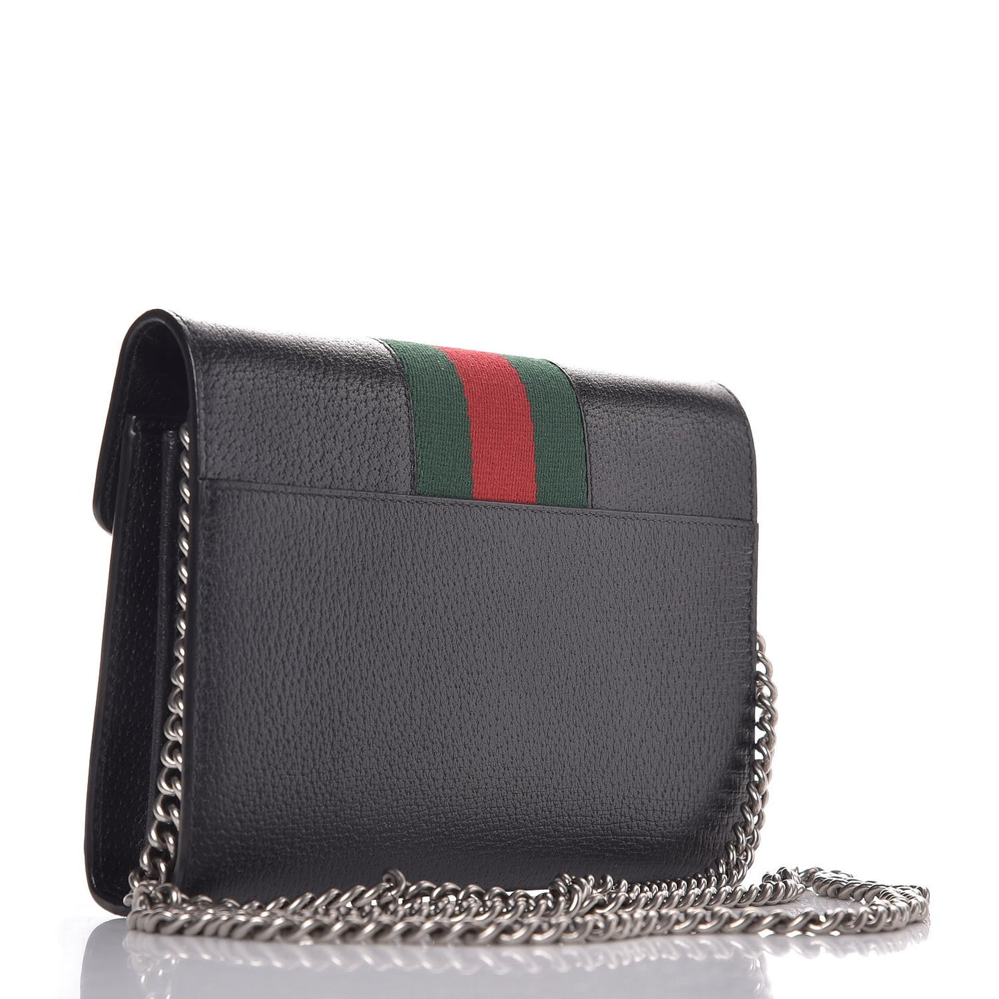 Calfskin Web Mini Dionysus Chain Wallet Black