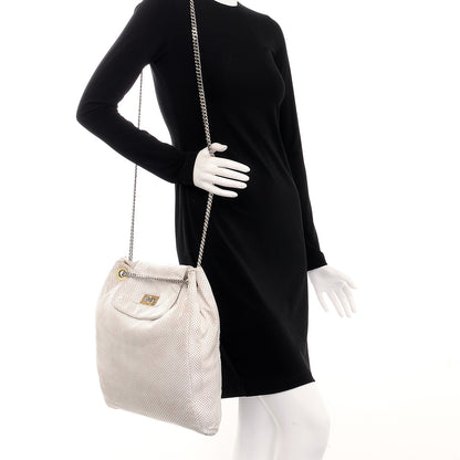 Chanel Perforated Calfskin Drill Shoulder Bag White 2 of 11