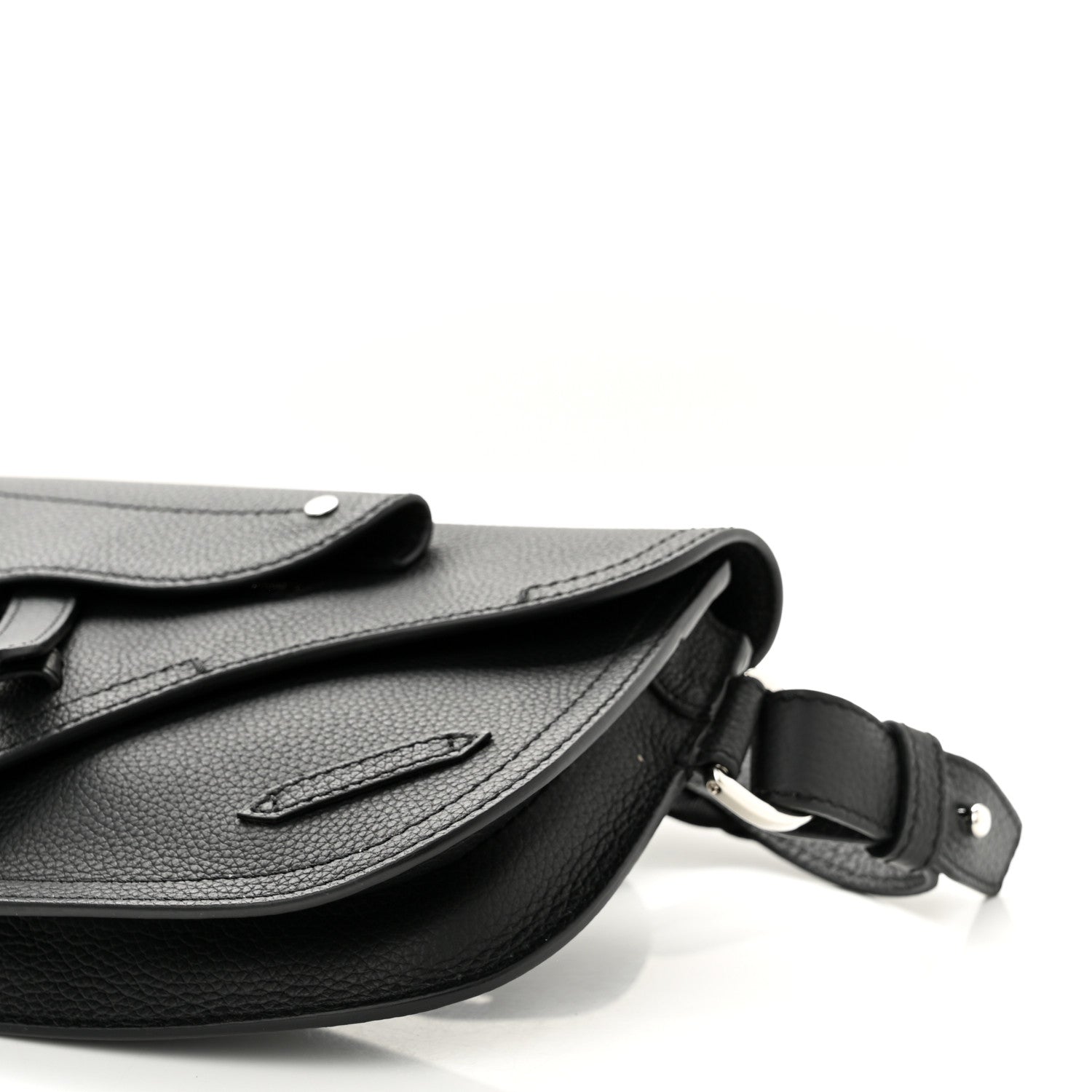 Christian Dior Grained Calfskin Saddle Messenger Bag Black 9 of 9