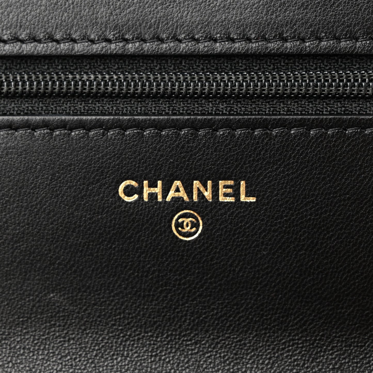 Lambskin Quilted Chanel 19 Wallet On Chain WOC Black
