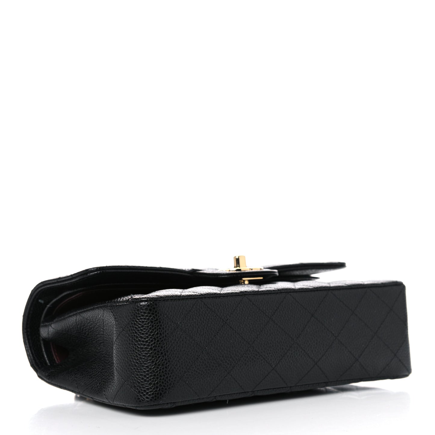Caviar Quilted Small Double Flap Black