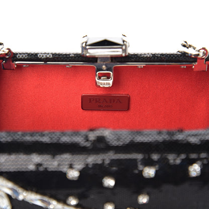 Prada Sequin Crystal Cocktail Clutch Black 5 of 8