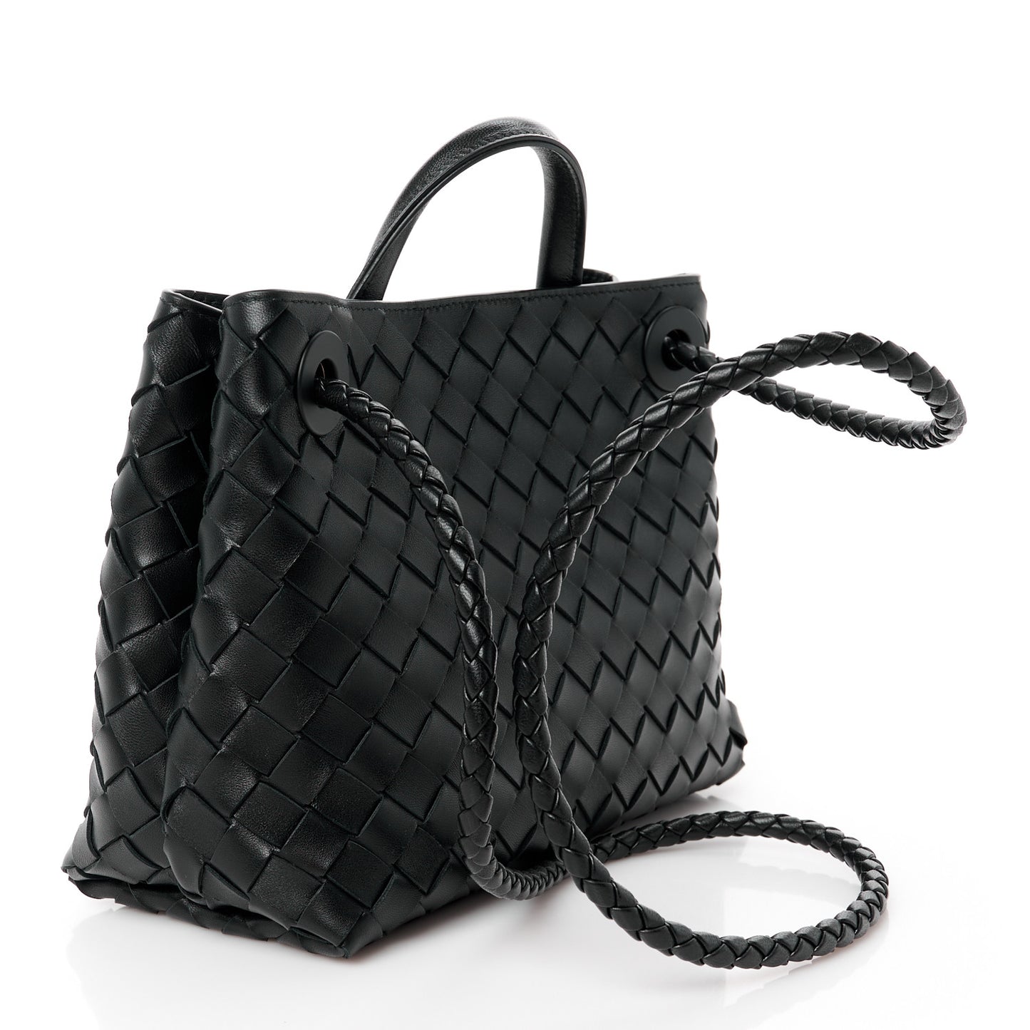 Nappa Intrecciato Small Andiamo Shoulder Bag Black