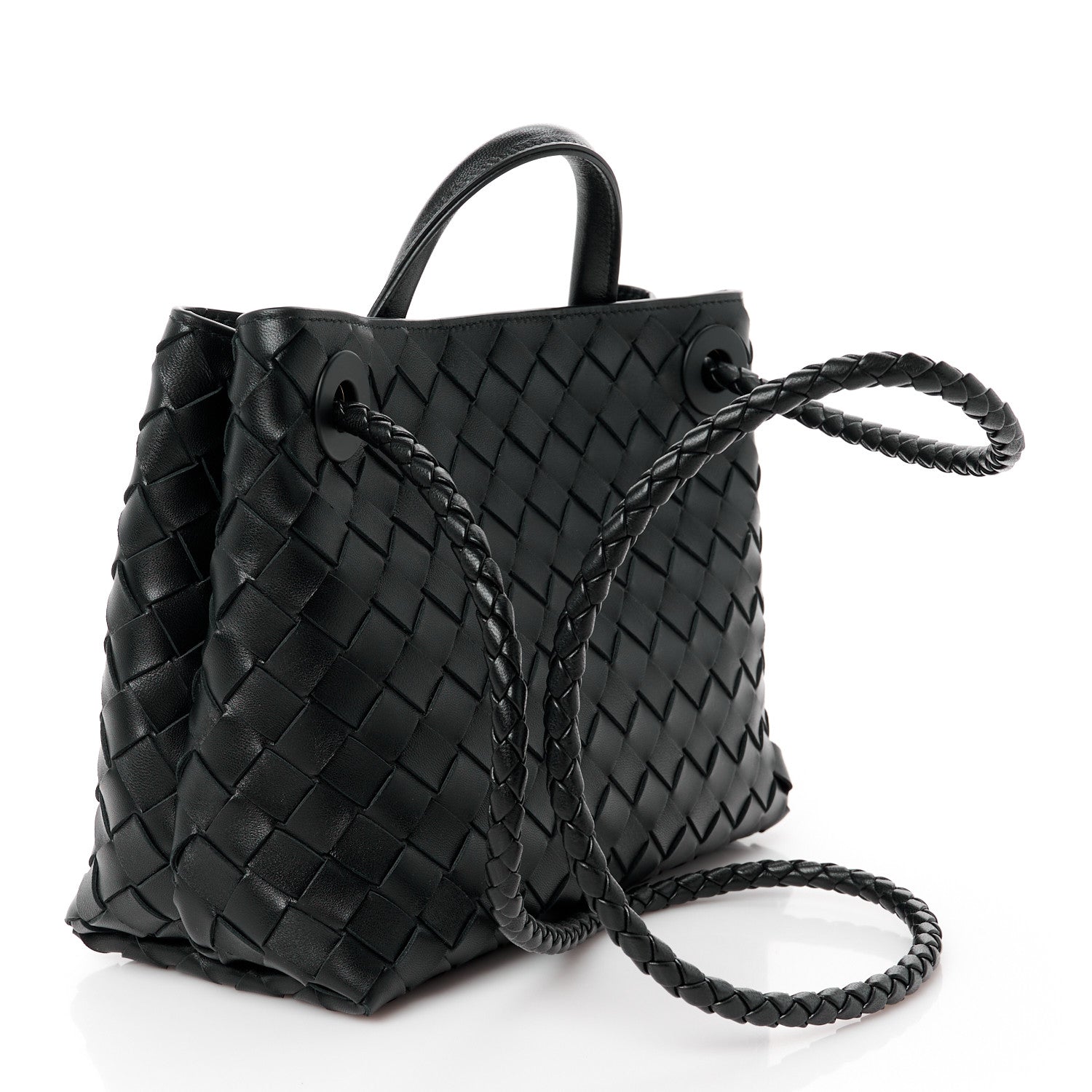Bottega Veneta Nappa Intrecciato Small Andiamo Shoulder Bag Black 3 of 10