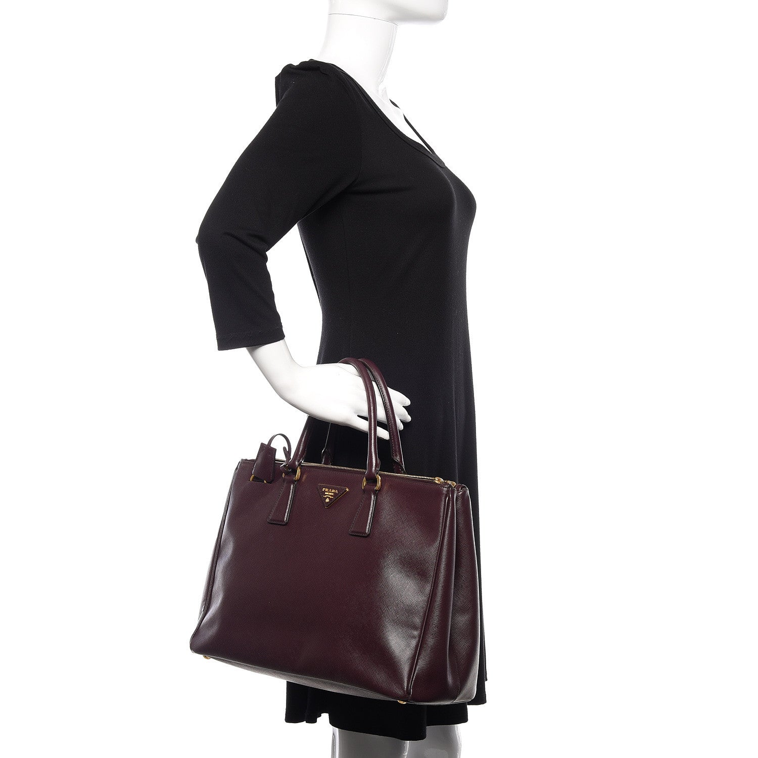 Prada Saffiano Large Galleria Double Zip Tote Granato 2 of 20
