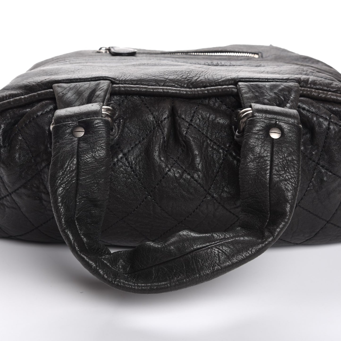 Distressed Lambskin Le Marais Bowler Black
