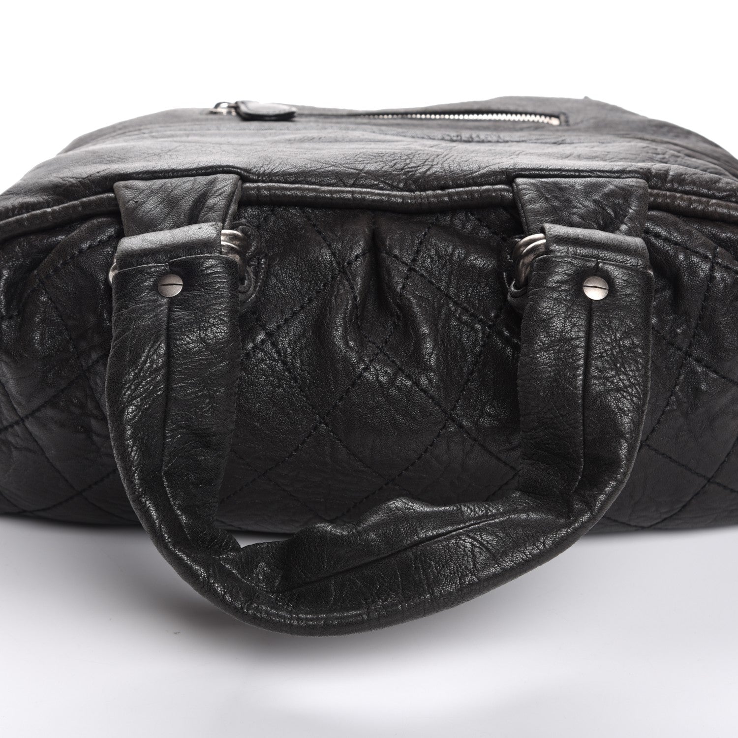 Chanel Distressed Lambskin Le Marais Bowler Black 9 of 13