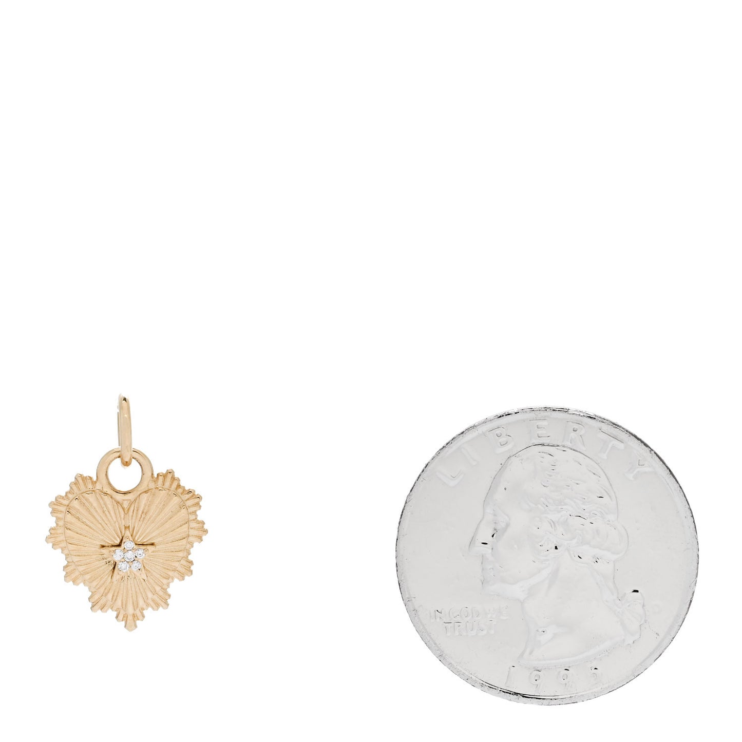 18K Yellow Gold Diamond Miniature Heart Pendant