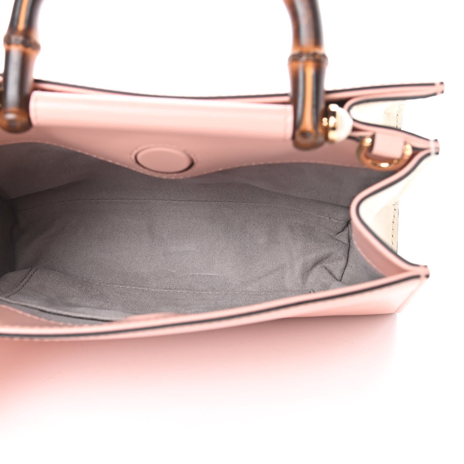 Gucci Nappa Bamboo Web Mini Nymphaea Top Handle Bag Perfect Pink Mystic White 5 of 12