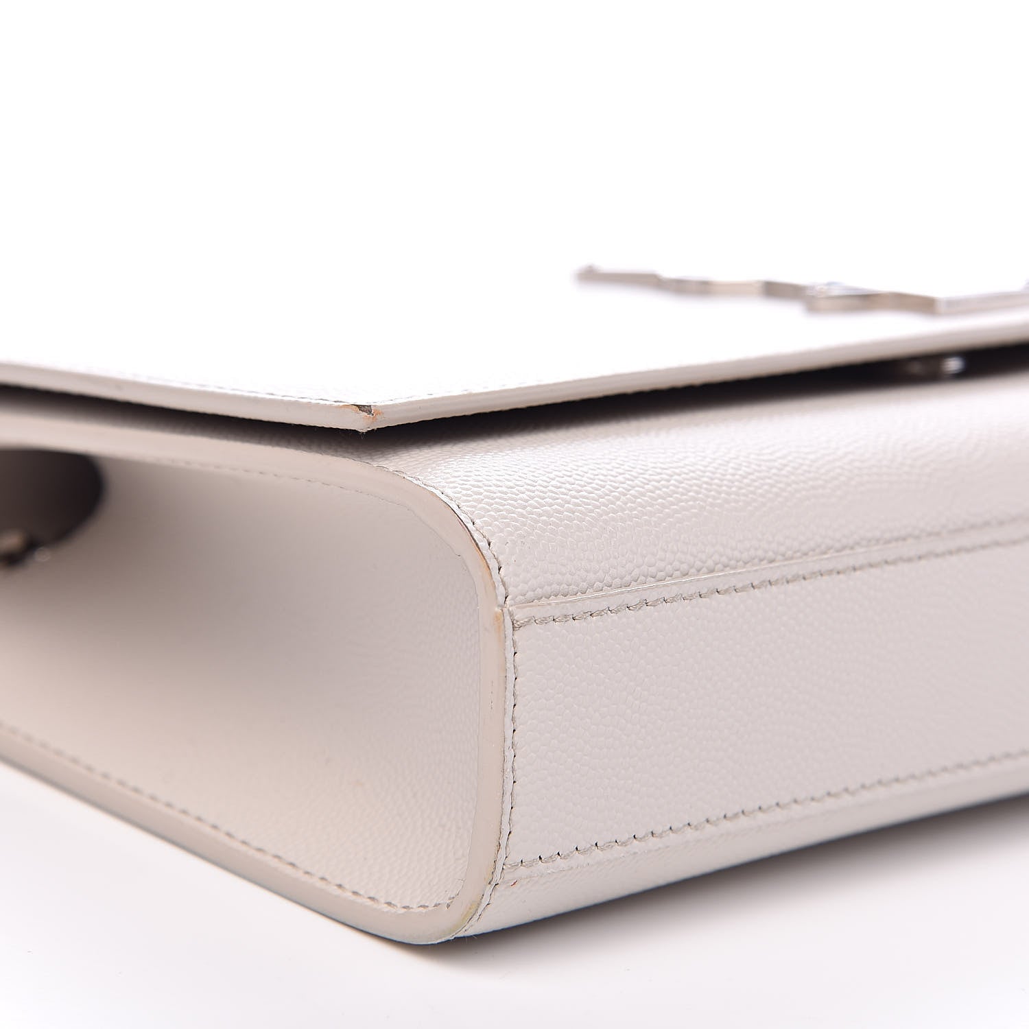 Saint Laurent Grain De Poudre Medium Classic Monogram Kate Satchel Icy White 7 of 15