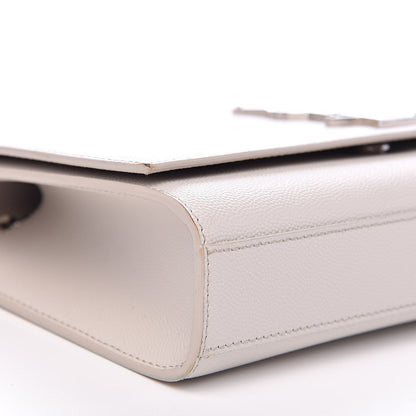 Saint Laurent Grain De Poudre Medium Classic Monogram Kate Satchel Icy White 7 of 15