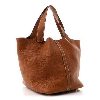 Hermes Taurillon Clemence Picotin Lock 22 MM Gold 3 of 10