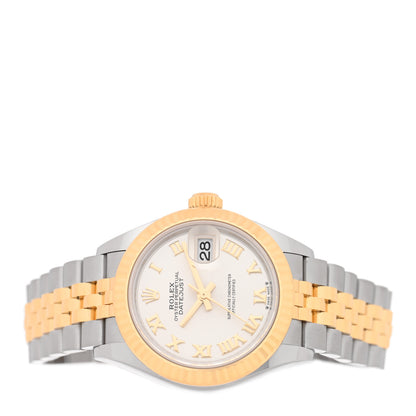 Rolex Stainless Steel 18K Yellow Gold 28mm Oyster Perpetual Datejust Watch Silver Roman 279173 2 of 4
