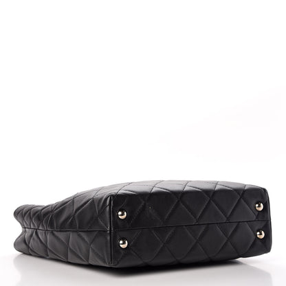Chanel Calfskin Quilted In The Business North South Tote Black 4 of 15