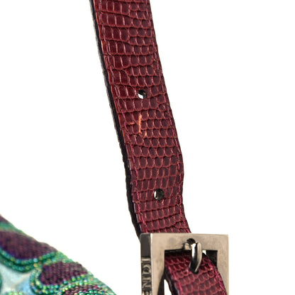 Fendi Lizard Beaded Baguette Blue 16 of 16