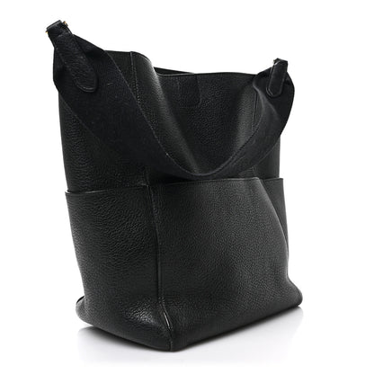 Celine Soft Grained Calfskin Sangle Bucket Bag Black 3 of 7