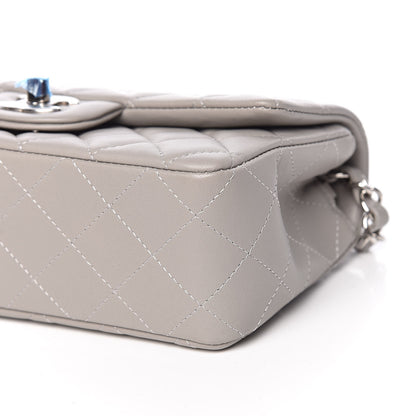 Chanel Lambskin Quilted Mini Rectangular Flap Grey 9 of 10
