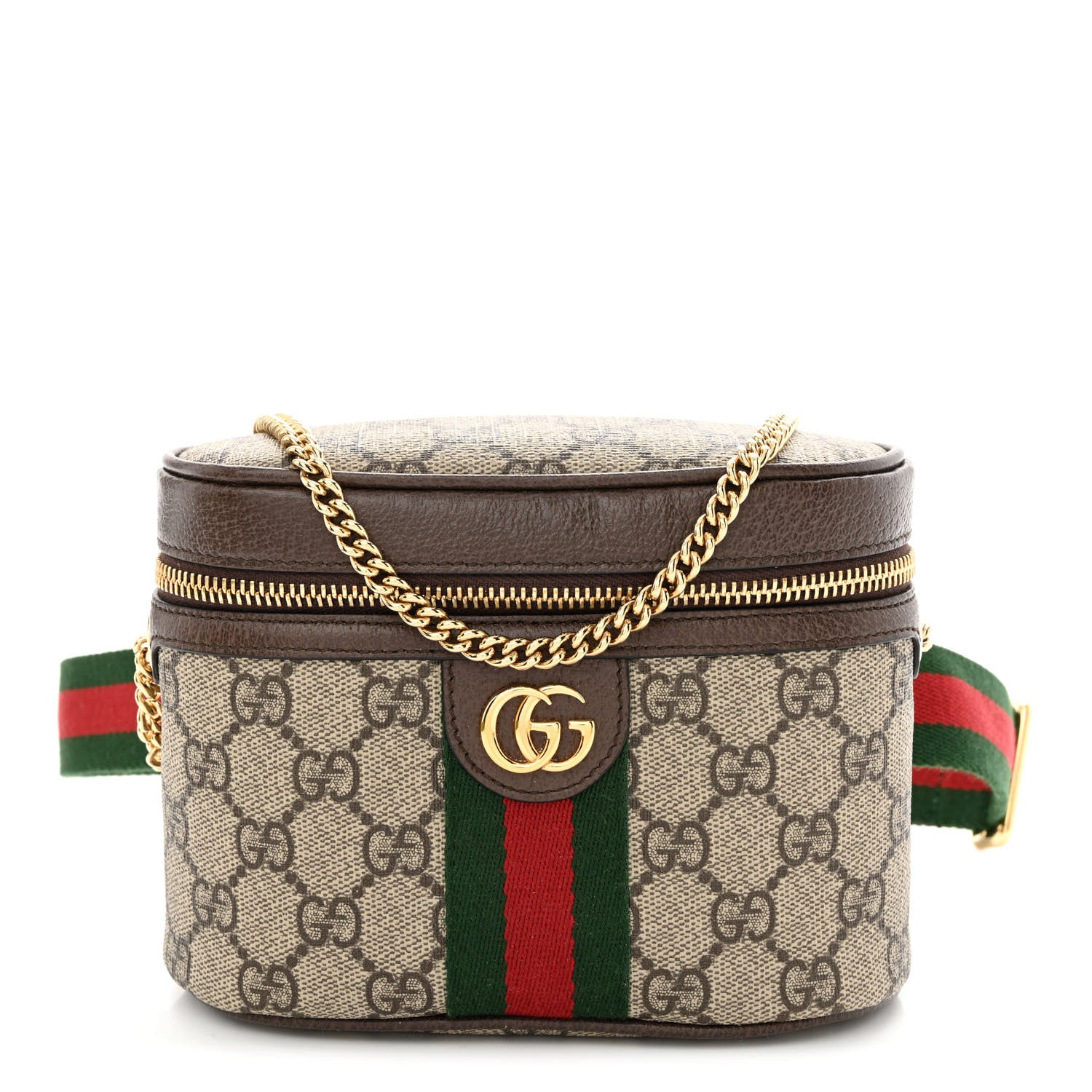 Gucci GG Supreme Monogram Web Ophidia Belt Bag 110 44 Dark Brown 1 of 11