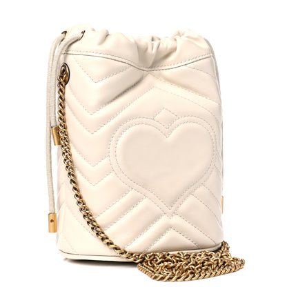 Gucci Calfskin Matelasse Mini GG Marmont 2.0 Bucket Bag White 2 of 5