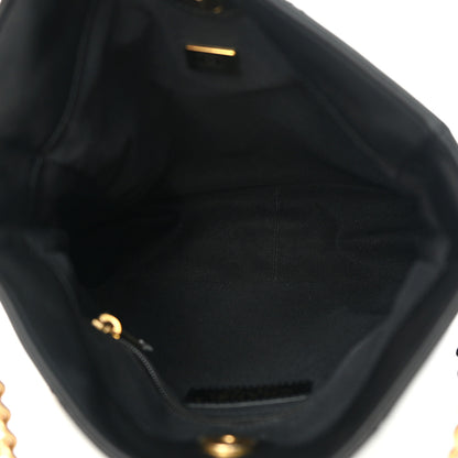 Chanel Calfskin Quilted Drawstring Bucket Bag Black 5 of 15