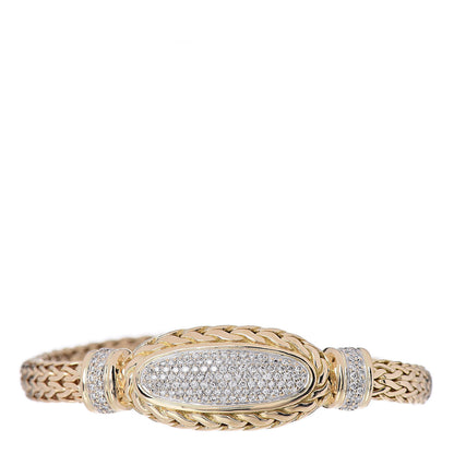 John Hardy 18K Yellow Gold Diamond Classic Chain Bracelet M 1 of 5