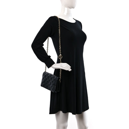 Louis Vuitton Lambskin Embossed Monogram Pochette Coussin Black 3 of 9