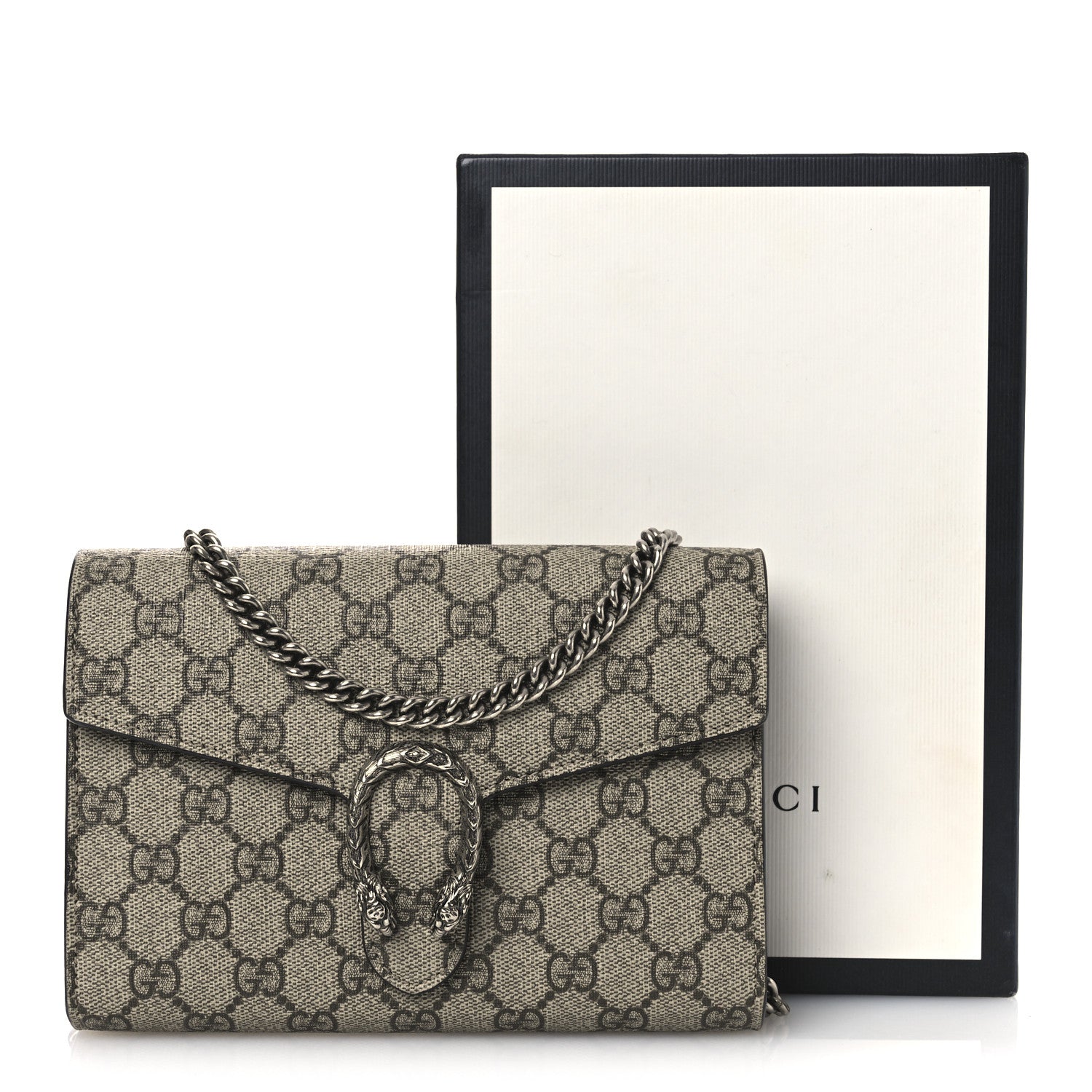 Gucci GG Supreme Monogram Mini Dionysus Chain Wallet Beige Taupe 14 of 14