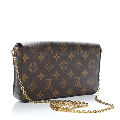 Louis Vuitton Monogram Pochette Felicie Chain Wallet Fuchsia 3 of 10