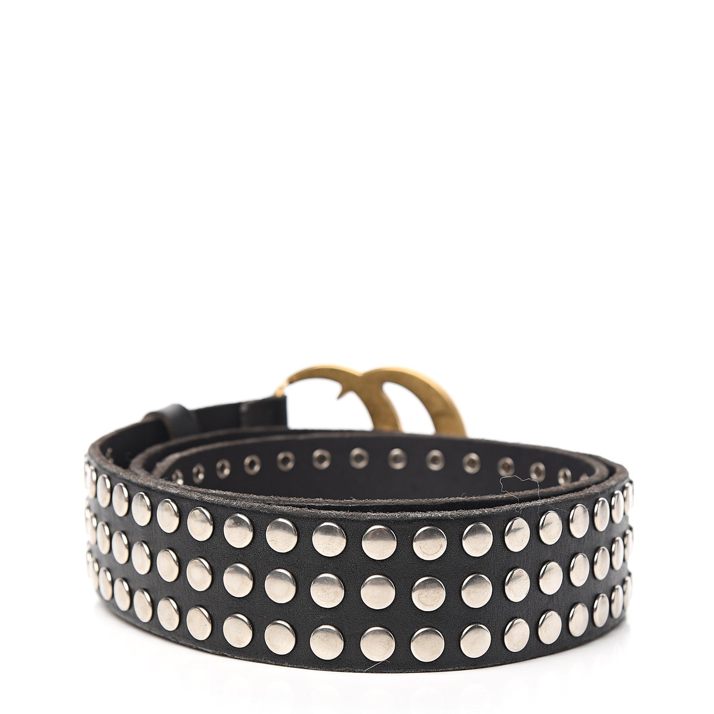 Calfskin Studded Double G 40mm Belt 90 36 Black