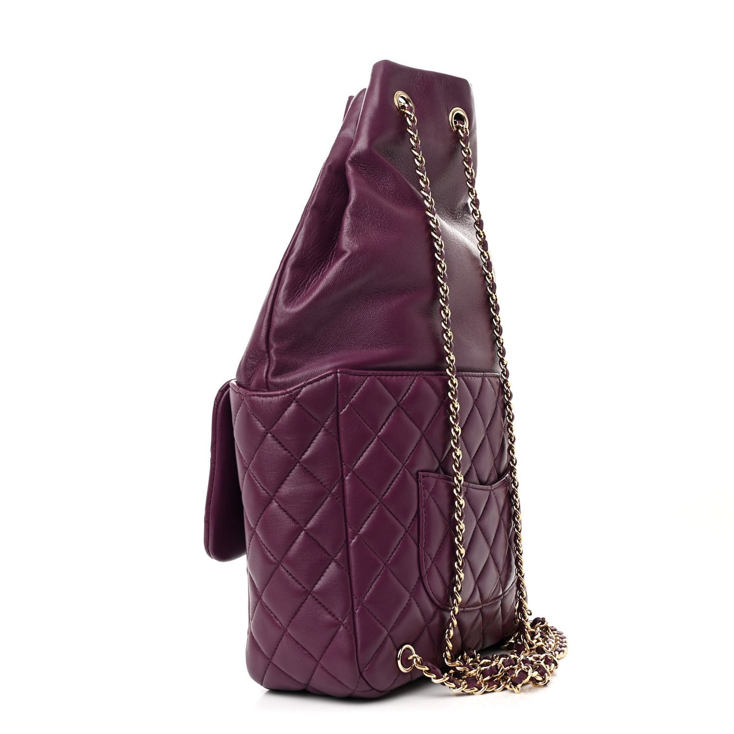 Lambskin Quilted Large in Seoul Backpack Purple