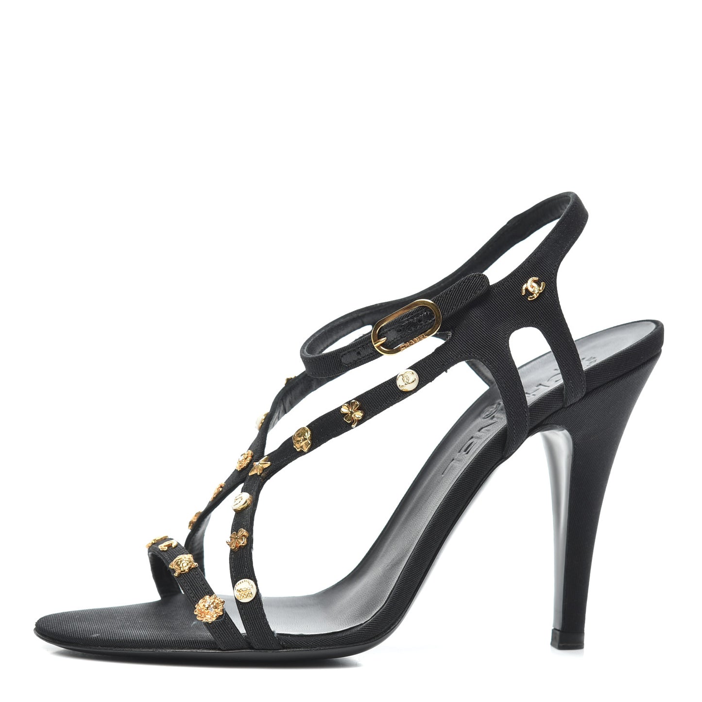 Grosgrain Charms Sandals 37.5 Black